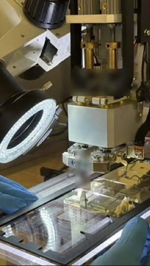 Bonding head with ring light above a solar cell